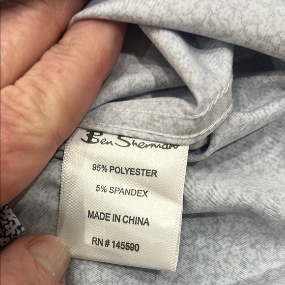 Ben Sherman Micro-Pattern Casual Button Down Performance Material Shirt, NWOT - Picture 5 of 9